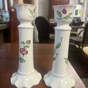 Set of vintage ceramic candlesticks by Seymour Mann "French Bouquet"